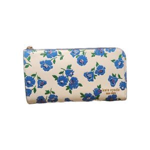 NWT $264 kate spade NY Devin Springtime Blooms Zip Around Continental Wallet LG